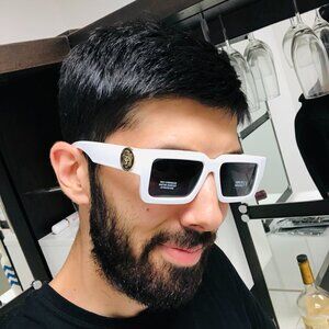 Men Sunglasses Outdoor White Frame Black Lens  Beach Party Shades Lentes Gafas‎